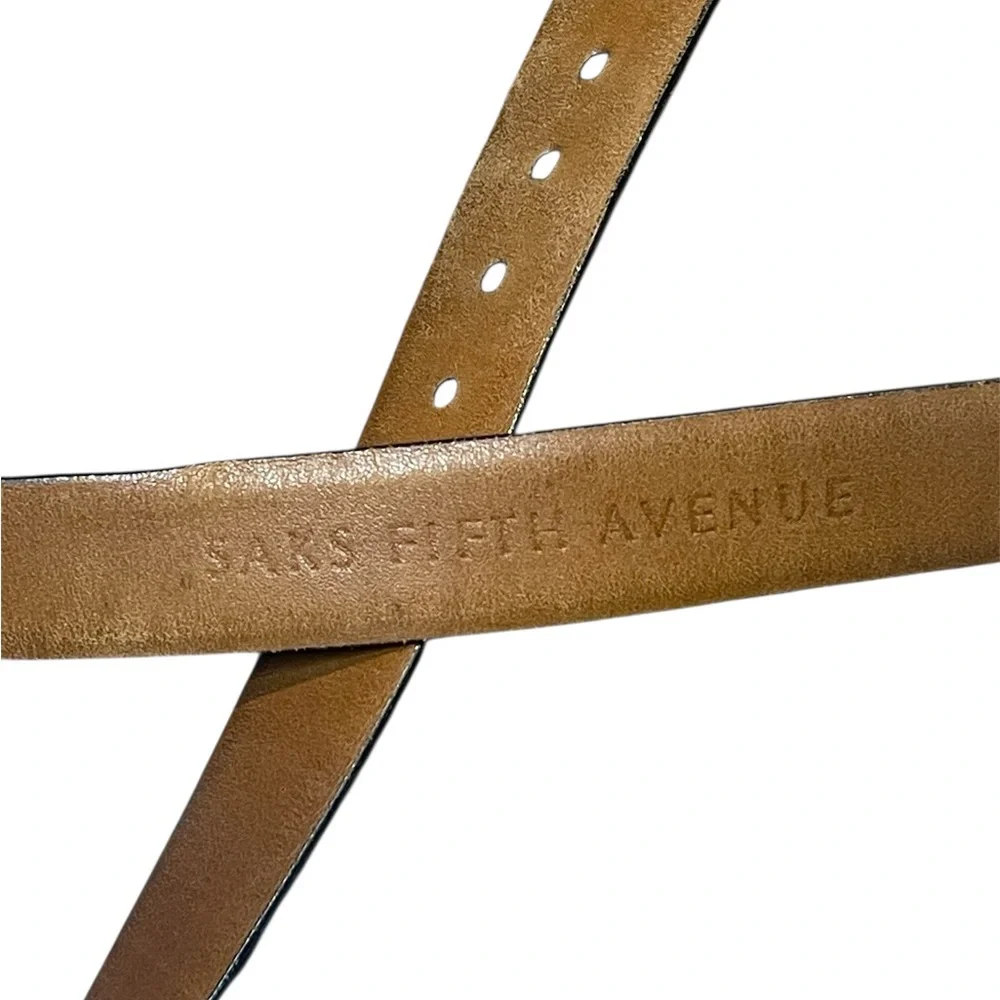 Saks Fifth Avenue Collection Black Textured Leather Men's Belt
